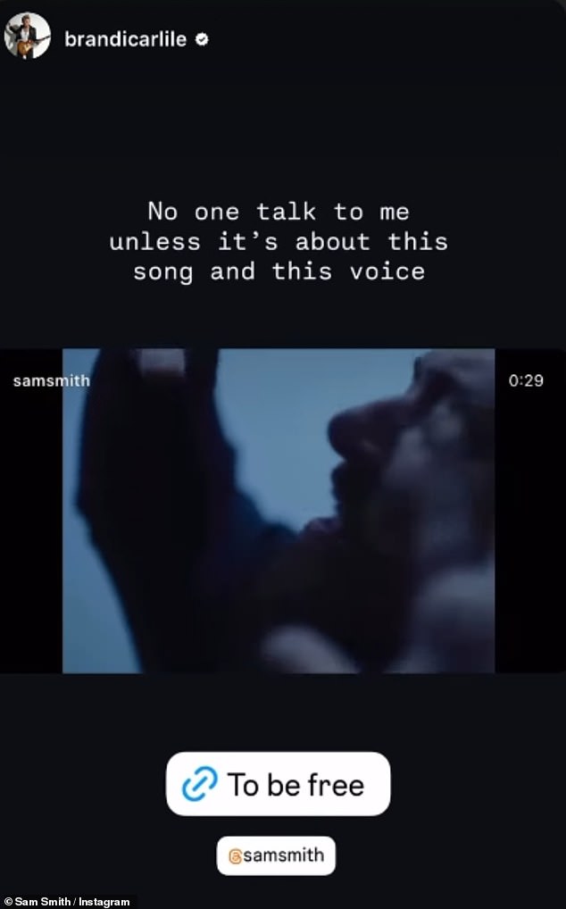 Songwriter Brandi Carlile also reposted the song as she wrote: 'No one talk to me unless it's about this song and this voice'