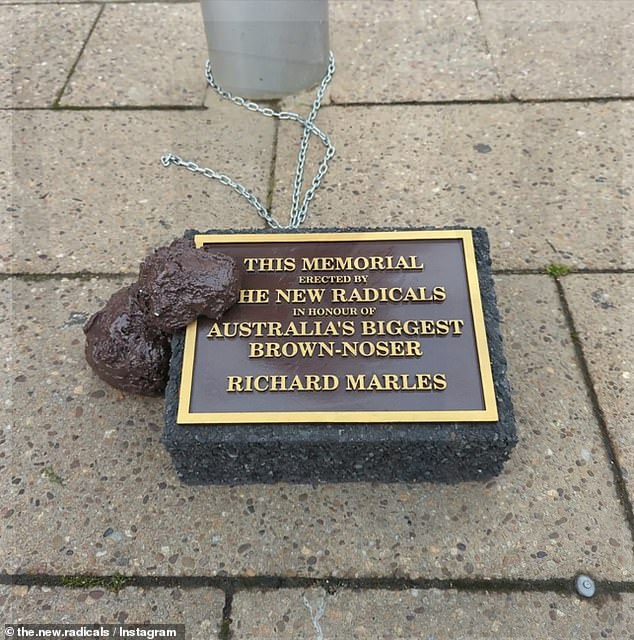 A group called 'The New Radicals' were behind the art portraying 'fake faeces'