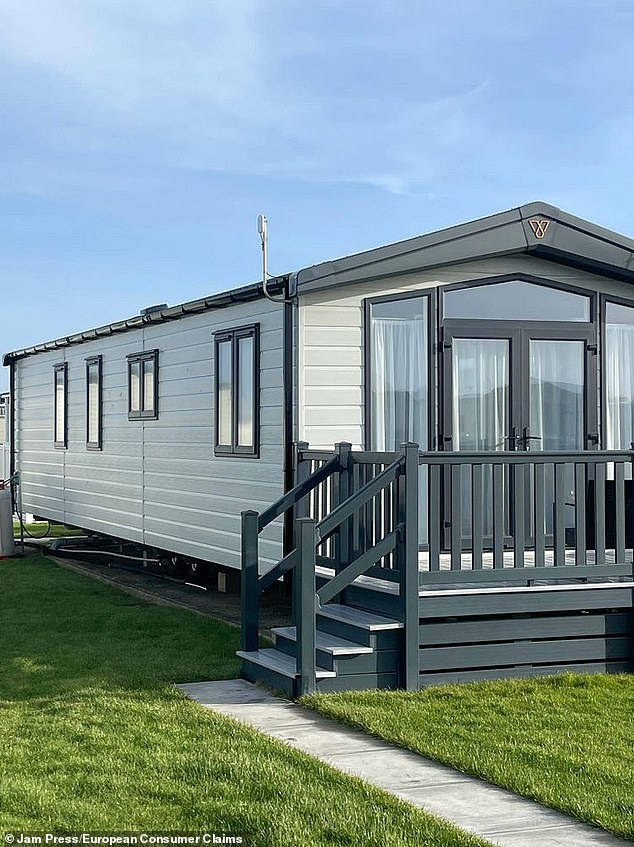 However, the purchase has turned into a financial nightmare for the pair, aged 55 and 56 respectively, with alleged hidden costs and other fees. Pictured: The family caravan