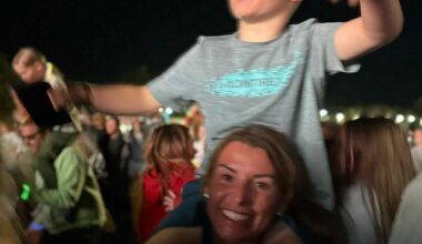 Coleen Rooney had the time of her life as she lifted her youngest son Cass on to her shoulders at Together Again Festival over the weekend