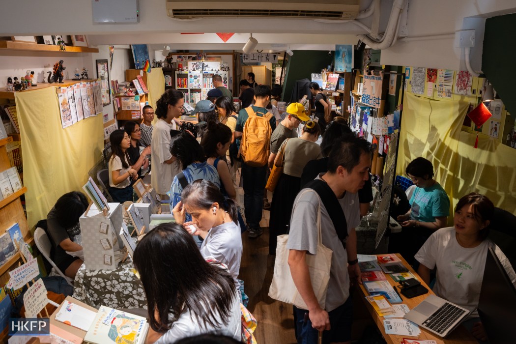 Independent book fair "Reading Every Where" in Hunter Bookstore in Shum Shui Po district, July 17, 2025. Photo: Kyle Lam/HKFP.