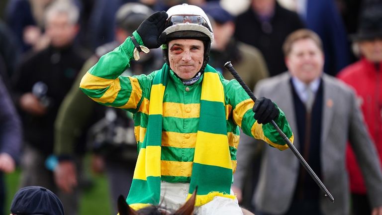 Harry Skelton aboard The New Lion at Cheltenham. Pic: PA