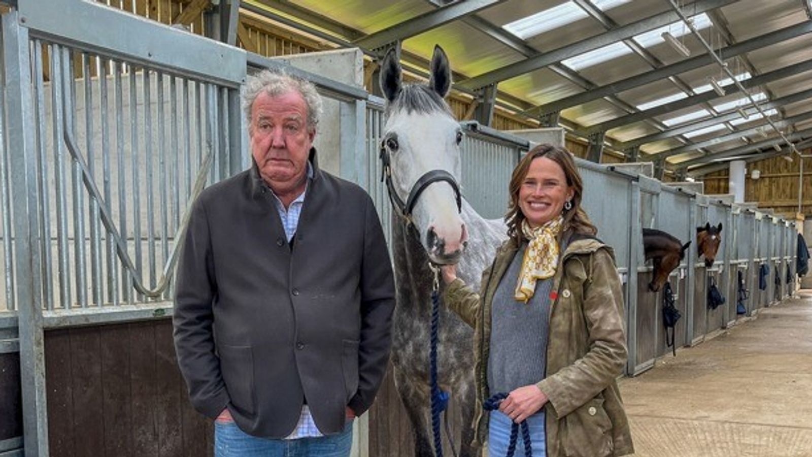 Jeremy Clarkson with his horse The Hawkstonian. Credit: Old Gold Racing