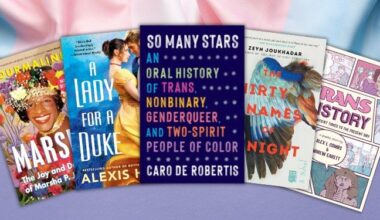 a collage of trans history and trans historical fiction book covers