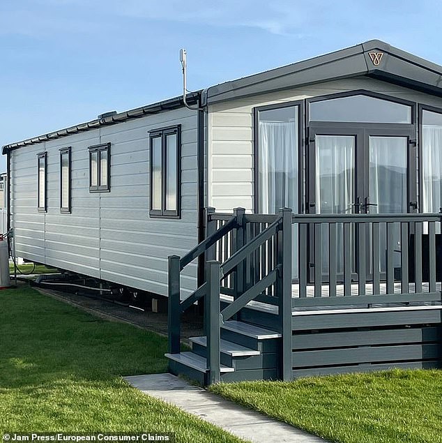 However, the purchase has turned into a financial nightmare for the pair, aged 55 and 56 respectively, with alleged hidden costs and other fees. Pictured: The family caravan