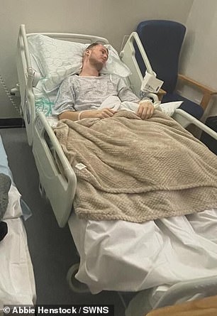 Kieran, who was diagnosed with a deadly brain tumour, in hospital