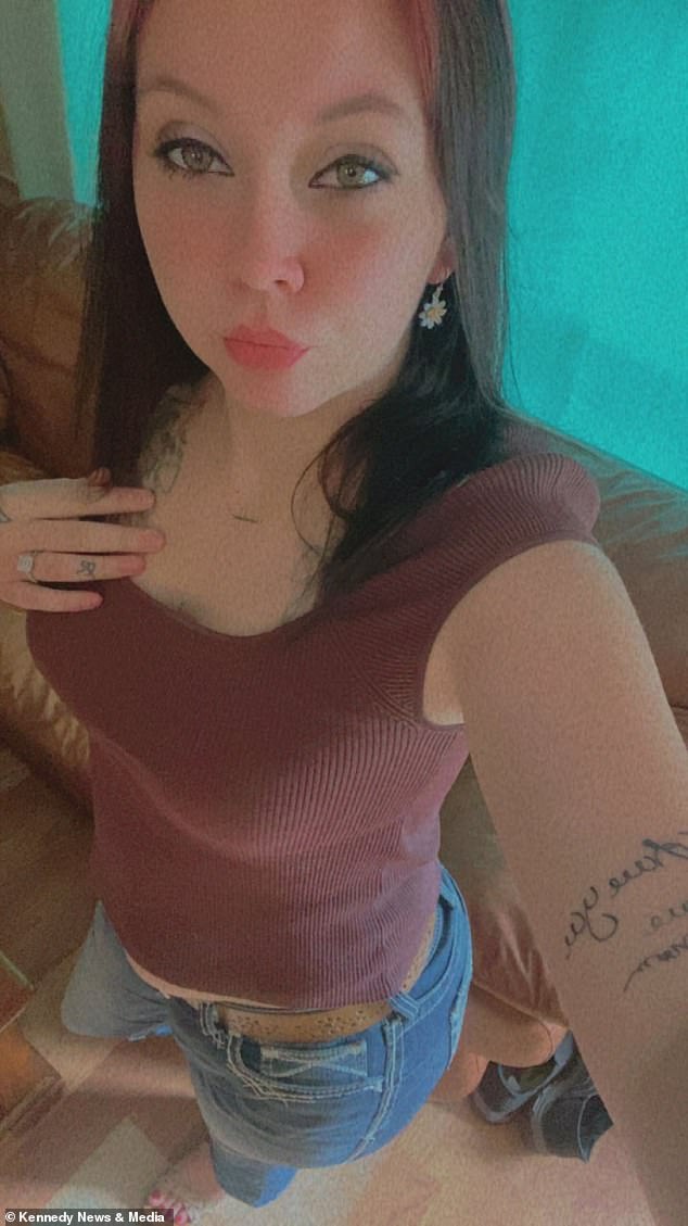 Eyes (pictured) says she has now quit vapes, and urges others to do the same
