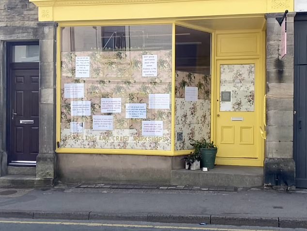 Following the closure of her shop, the windows of Amanda's shop were covered with sheets of A4 paper bemoaning 'bullying' and affirmations such as: 'Blowing out someone else's candle doesn't make your shine any brighter'