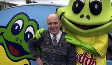 The daughter of Harry Melbourne (pictured) - the man who invented Freddo The Frog - has claimed he would be 'rolling in his grave' over the current price of the chocolate treat