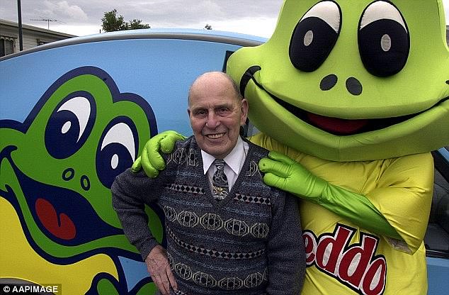 The daughter of Harry Melbourne (pictured) - the man who invented Freddo The Frog - has claimed he would be 'rolling in his grave' over the current price of the chocolate treat