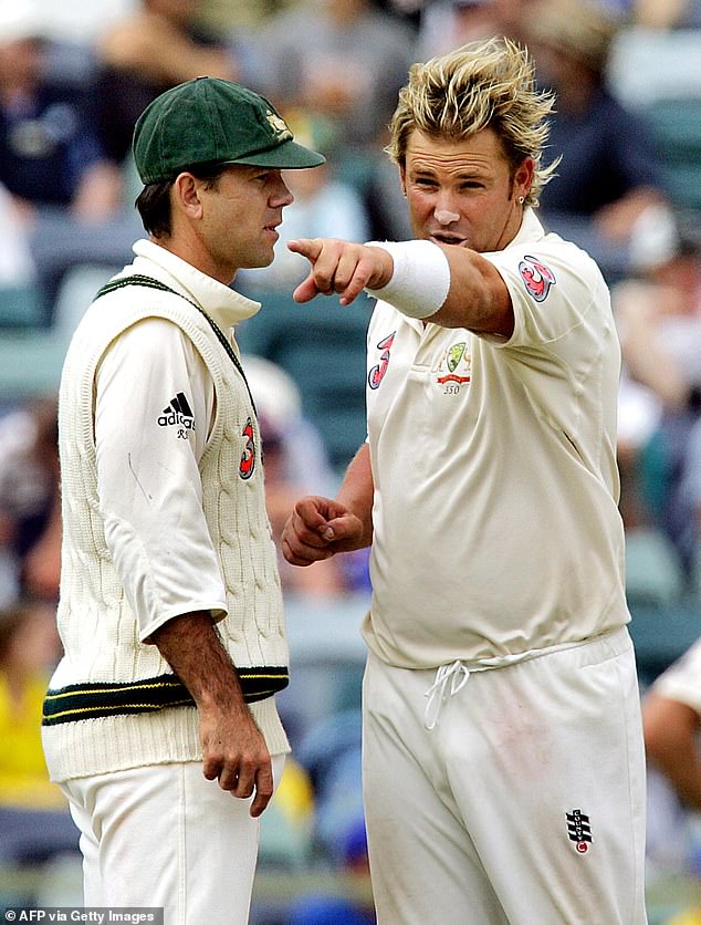 Warne (right) told Ponting (left) that he was ready to play, before going on to take 40 wickets in the series