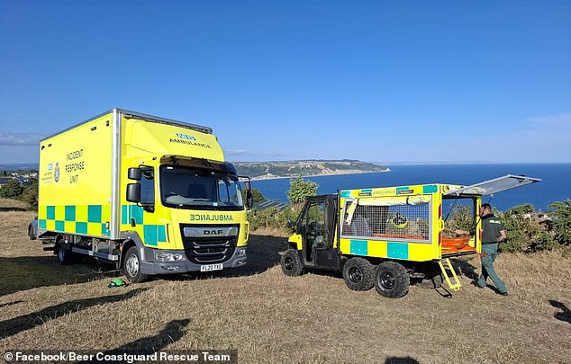 Ambulances, police and other emergency crews rushed to the scenic Beer Head Coast Path in Devon on Friday afternoon