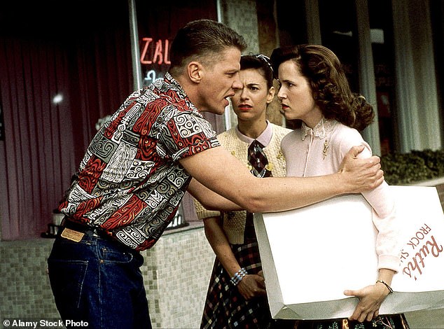 Biff didn't just bully Marty, he took it out on his mother played by Lea Thompson too in Back to the Future Part II