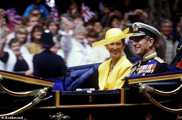 Susan rides with the Duke of Edinburgh on her daughter's wedding day to Prince Andrew
