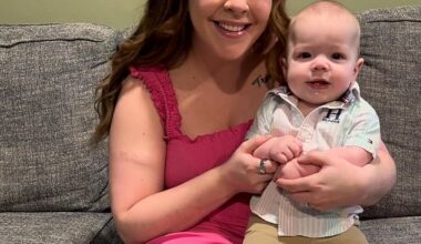 Bardeson is pictured with her second son in March 2024. Six weeks after having him, she began experiencing distinct pregnancy symptoms, including a fluttering sensation that progressed to felt 'kicks' despite having a birth control implant.