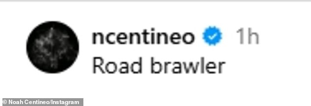 The 29-year-old former Disney Channel star - who boasts 16.1M social media followers - captioned his trailer snap: 'Road brawler'