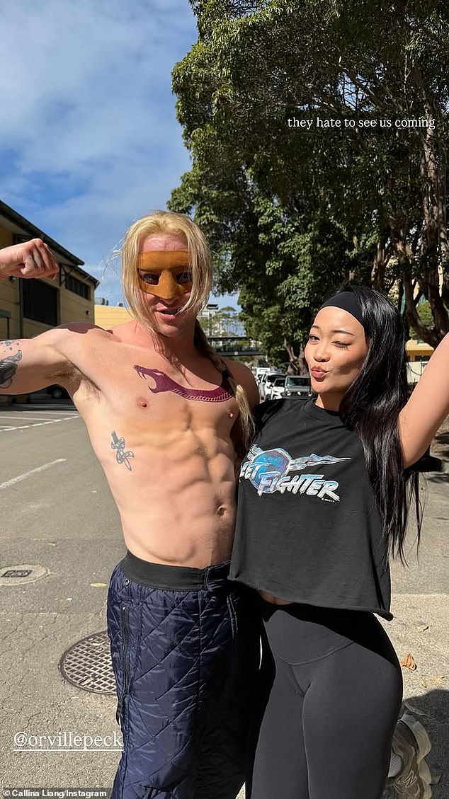 Callina Liang - who plays Chun-Li - Instastoried a snap of herself with co-star Orville Peck, who plays Vega captioned: 'They hate to see us coming!'