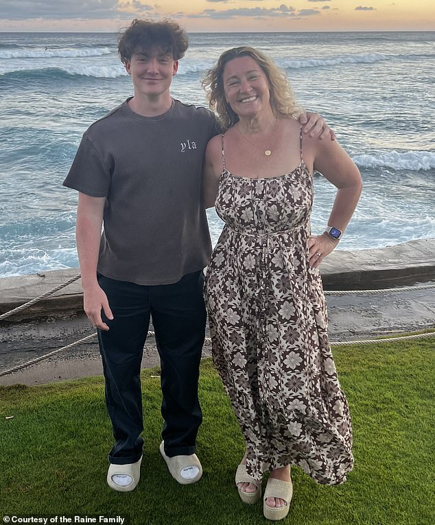 Raine (pictured with his mother, Maria Raine) discussed with ChatGPT various methods to kill himself and the chatbot apparently offered advice on how to carry out each method in the most efficient manner, per the lawsuit