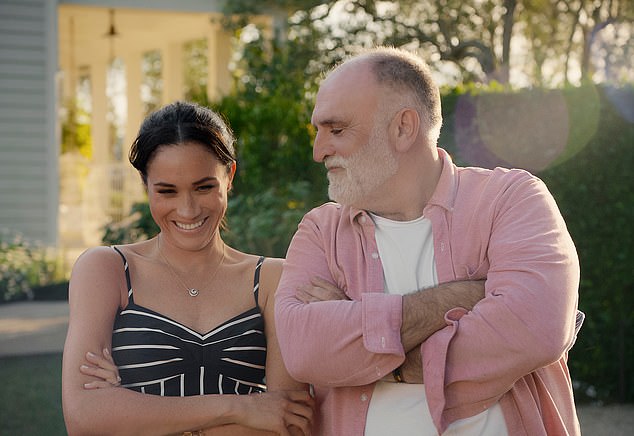 With Love, Meghan. (L to R) Meghan, Duchess of Sussex,  Spanish restauranteur José Ramón Andrés, in episode 208 of With Love, Meghan. Cr. Courtesy of Netflix Â© 2025