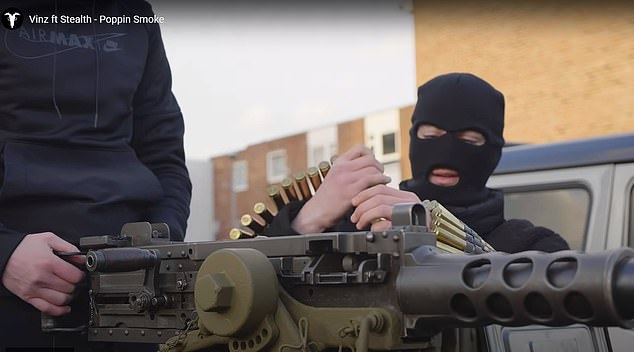 In a Hellbanianz music video, masked men cruise around the Gascoigne Estate in an armoured fighting vehicle equipped with a .30 calibre machine gun