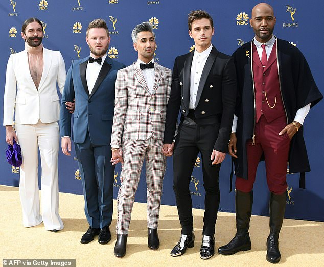 Each has their own area of expertise - grooming for Jonathan, food and wine for Antoni, culture and lifestyle for Karamo, fashion for Tan and interior design for Jeremiah, after he replaced Bobby Berk (pictured second left with Fab Five in 2018) last season