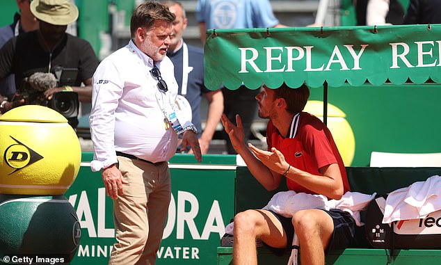 Medvedev ranted to ranted at tennis official Cedric Mourier about the standard of the umpiring