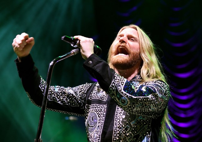 LONDON, ENGLAND - MARCH 30: Sam Ryder performs on stage at Eventim Apollo on March 30, 2023 in London, England. (Photo by Gus Stewart/Redferns)