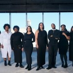A group portrait of Ade Omotosho, Devin Malone, Taylor Jasper, Naiomy Guerrero, Antoinette Roberts, David Lisbon, Kendyll Gross, and Dhyandra Lawson.