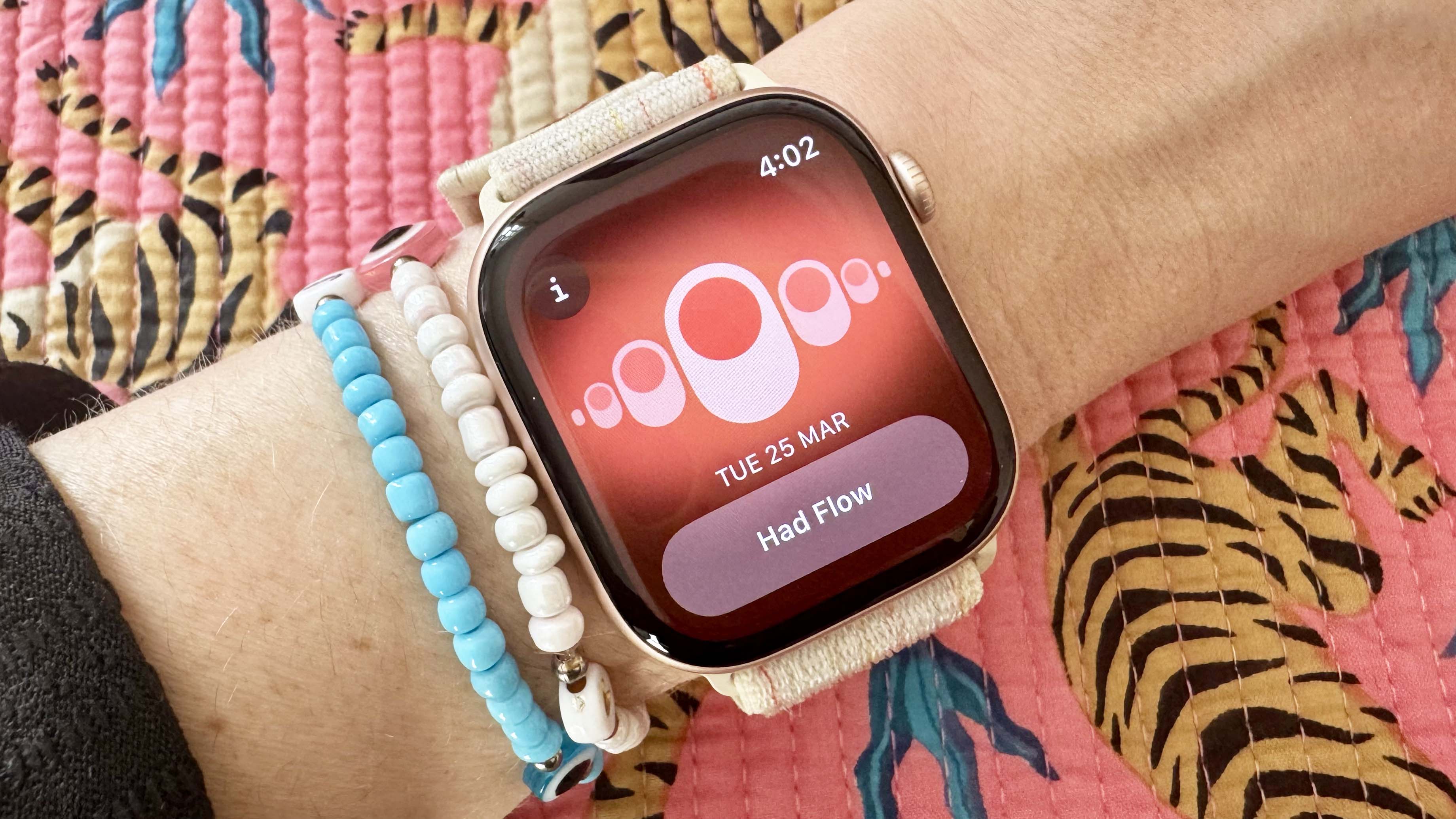 a photo of the menstrual tracking feature on the Apple Watch 10