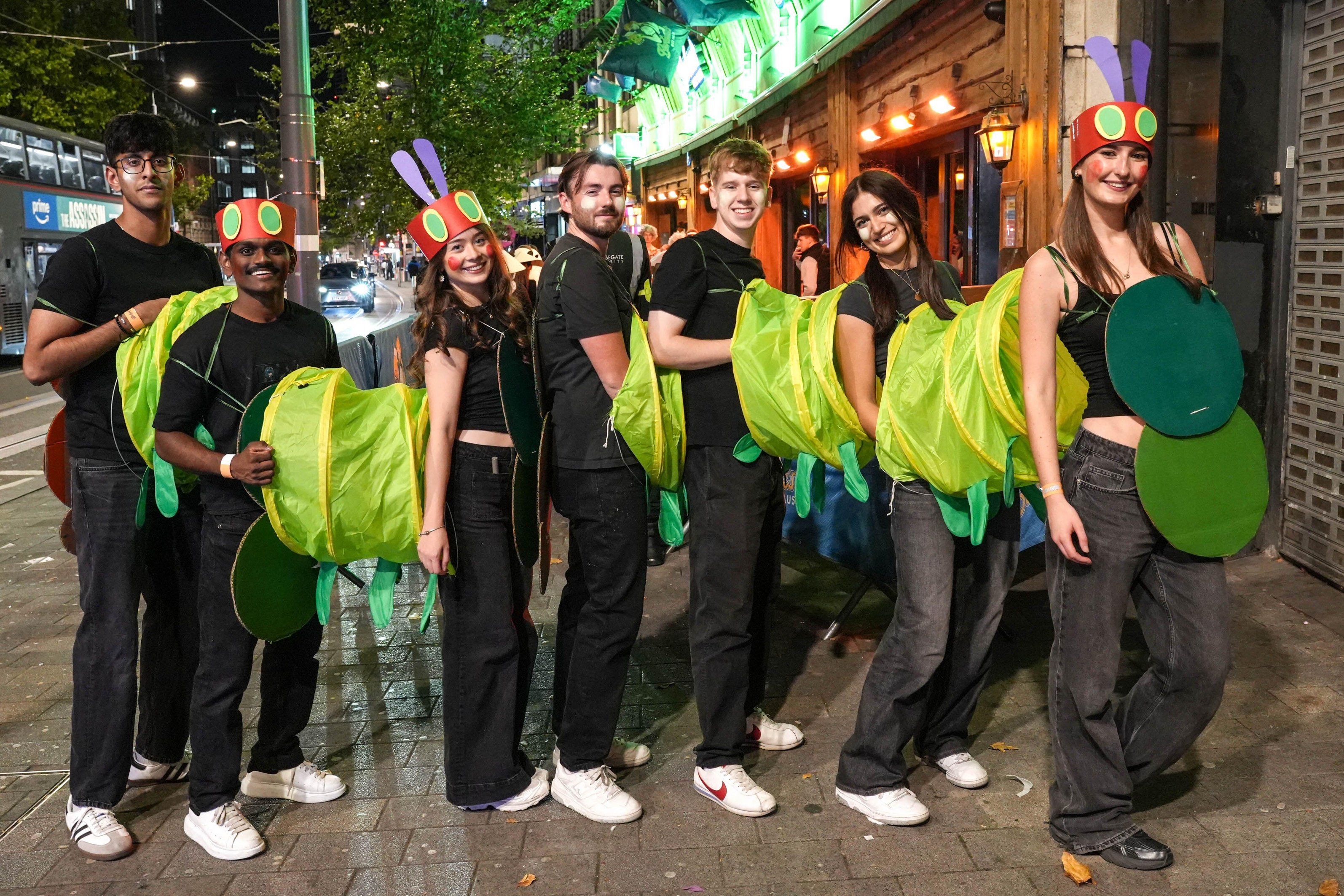 Broad Street, Birmingham, 25th September 2025 - The annual Medical Student fancy dress event, called ?The Hop' took place on Thursday night. The event has no theme and a plethora of outfits, many homemade, are donned and flaunted down the Birmingham'