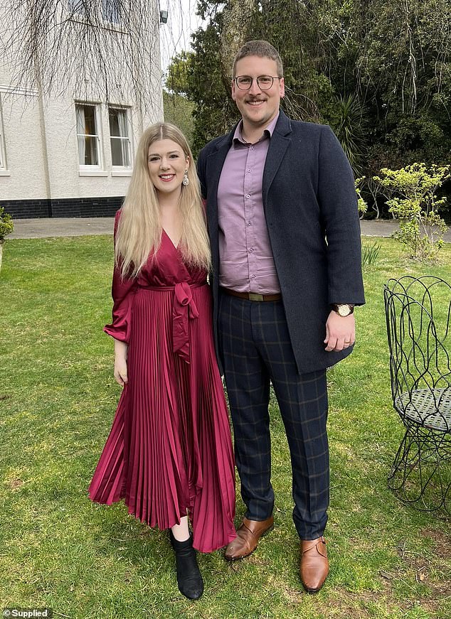 Emily and Andy Morton (pictured together) married in November 2020 and planned to start a family - but their world was forever changed in February 2022 when Emily began to experience what she thought was a 'toothache'. It was actually so-called 'suicide disease'