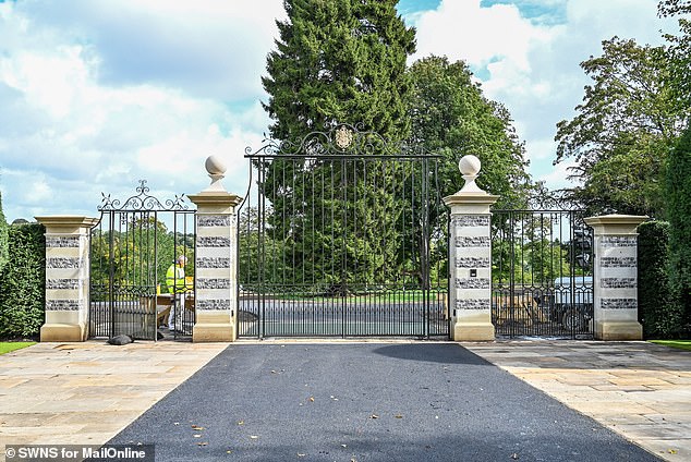 The new gates which guard visitors and the public from the 17th-century Conholt Park estate