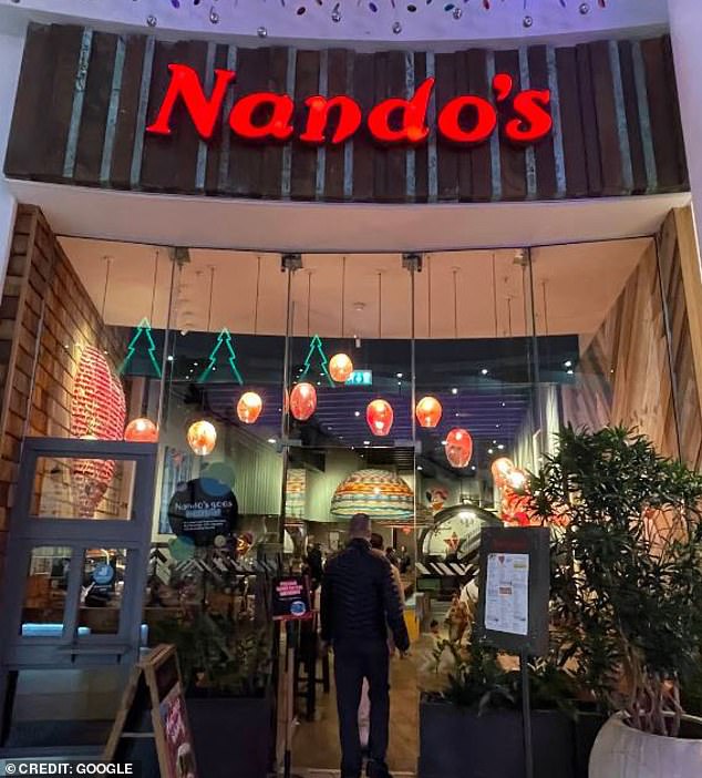 The London Fire Brigade descended on the branch of the chain chicken eatery (pictured, file photo) in the O2 Centre in the Hampstead area of north-west London at 10.45am today