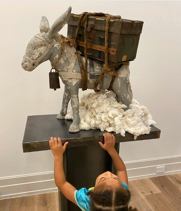 However, fans unearthed an old picture - posted by her husband - of a sculpture featuring a 'mound of cotton' inside their own home