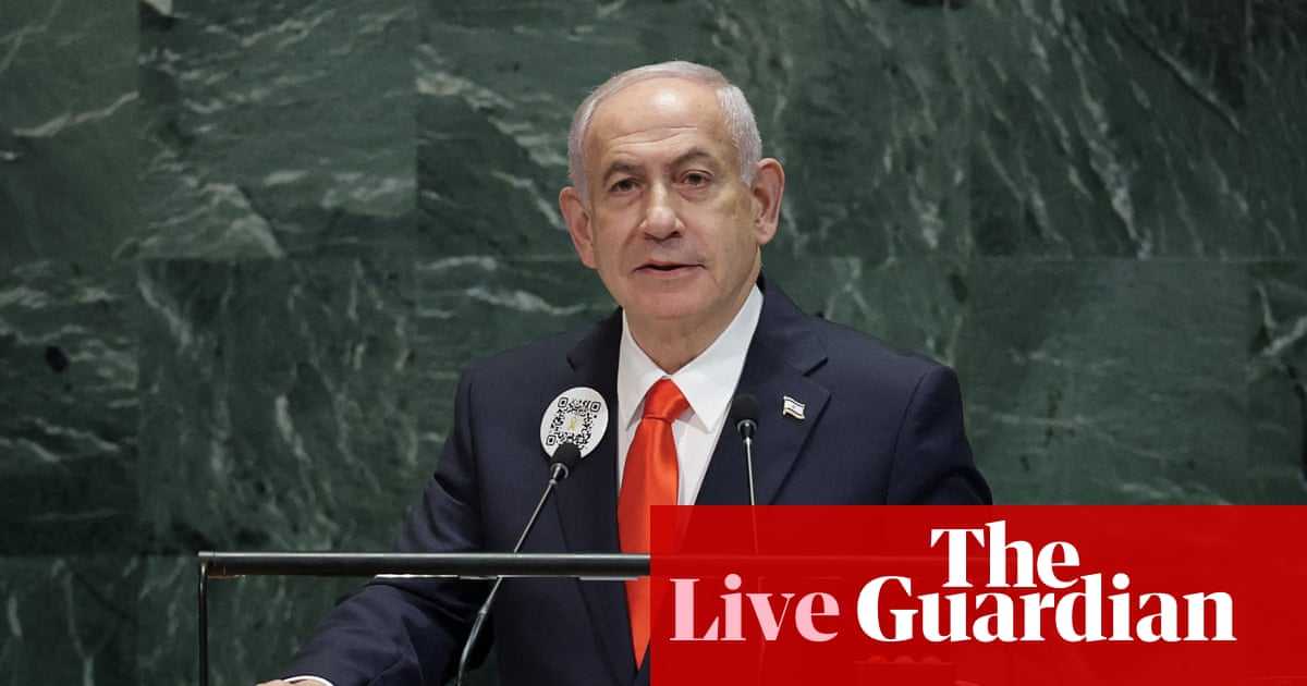 Netanyahu tells UN that Israel ‘must finish the job’ in Gaza after dozens of delegates walk out in protest - Middle East crisis live | World news