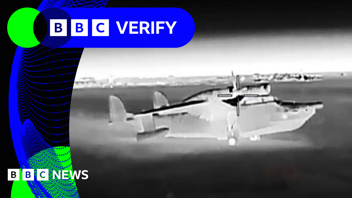 BBC Verify Live: Footage shows apparent drone attack on Russian amphibious planes in Crimea