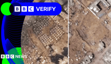BBC Verify Live: Satellite image shows Gaza City camp dismantled as Israeli offensive continues