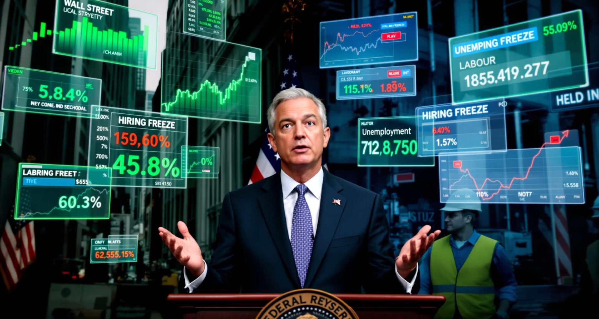 Powell's lack of concern about labor market impact.