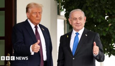 Trump hosts Netanyahu at White House as US pushes new Gaza peace plan - live