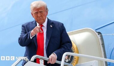 Charlie Kirk latest: Trump arrives at Charlie Kirk memorial as tens of thousands attend service