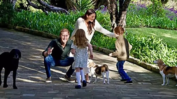 Archie and Lilibet with Meghan Markle and Prince Harry