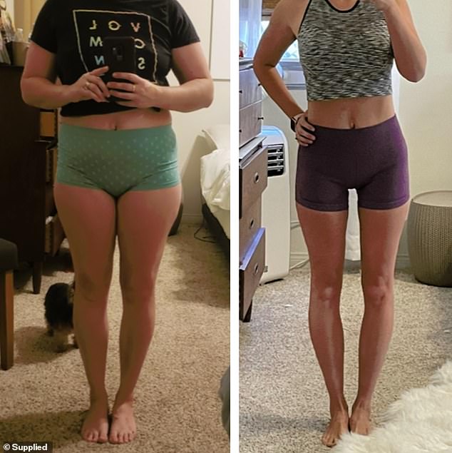 Rachael's Lean Legs program involves plenty of walking, with clients (pictured) seeing incredible results through brisk strolls and low intensity home workouts