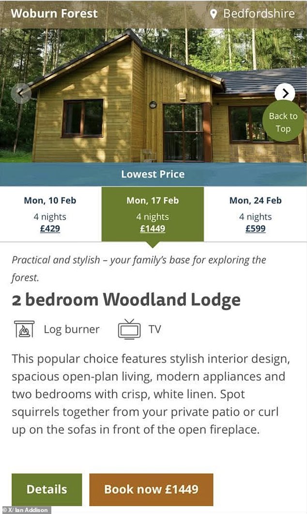Earlier this year, Ian Addison, a teacher and father-of-two from Hampshire, complained about Center Parcs appearing to inflate prices during the school holidays