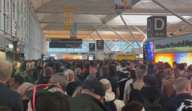 Chaos at Stansted airport following fire in lounge