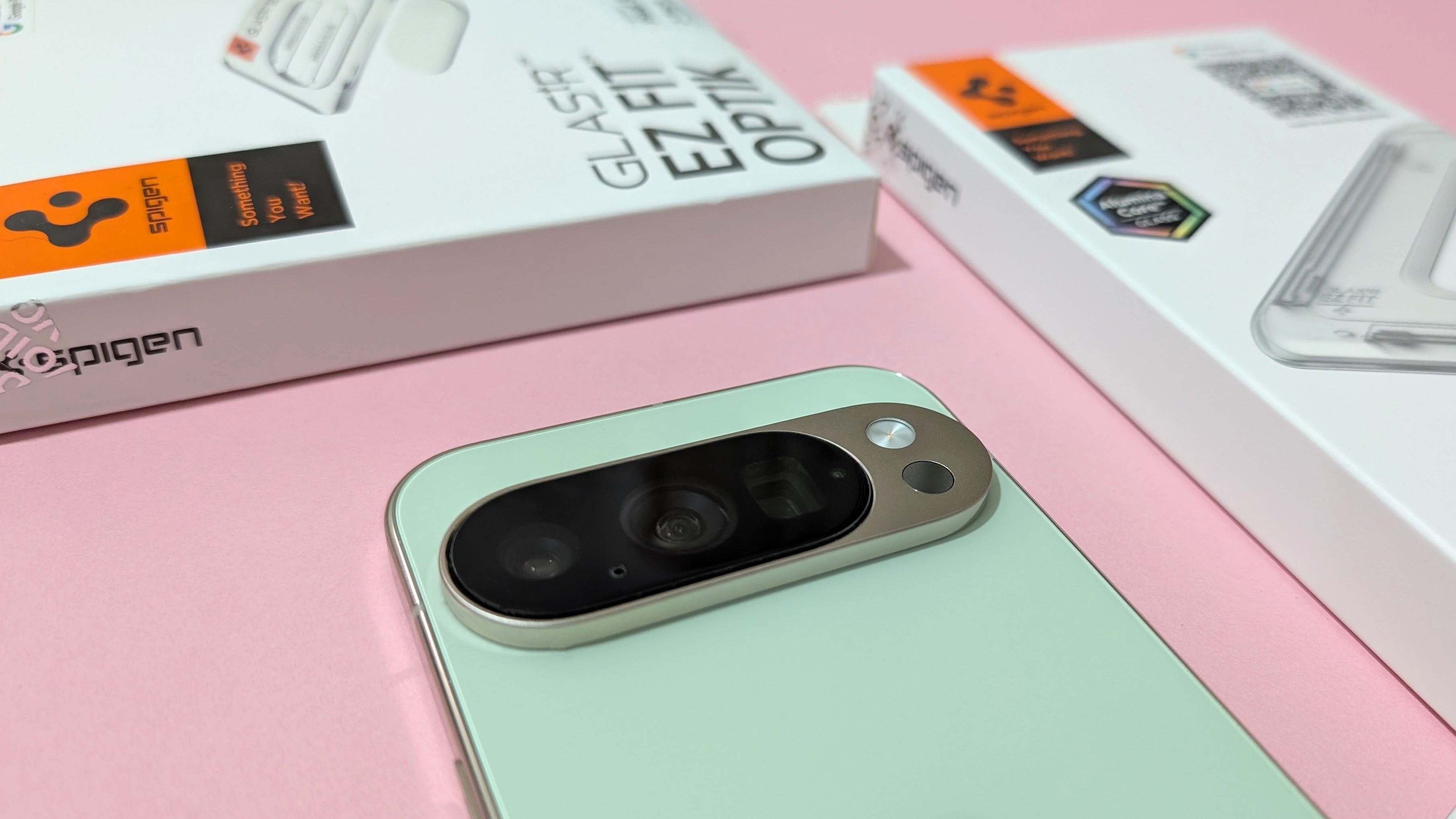 Installing the Spigen GLAStR EZ Fit screen protector for the Google Pixel 10 Pro.