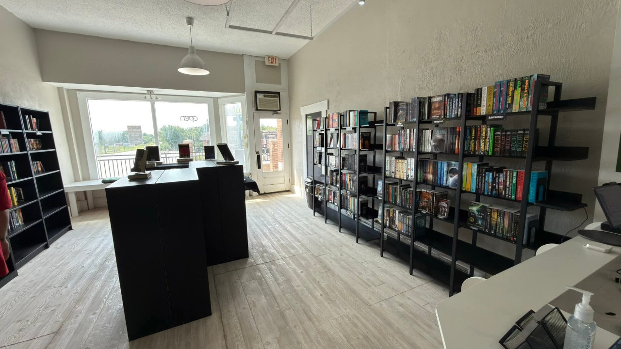 A counter side view of the interior of Gnoll's Loot Table, a new independent bookstore in Riverside specializing in sci-fi and fantasy titles. CREDIT GNOLL'S LOOT TABLE