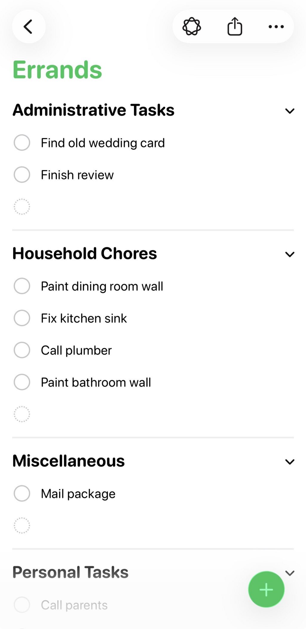 iOS 26 Reminders screenshot