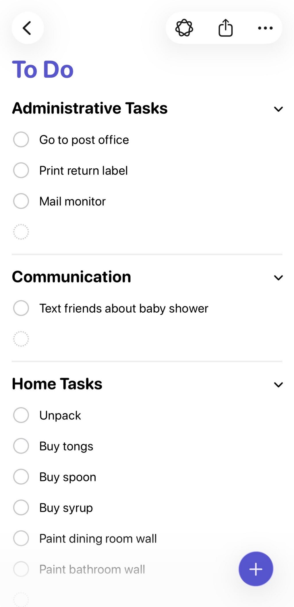 iOS 26 Reminders screenshot