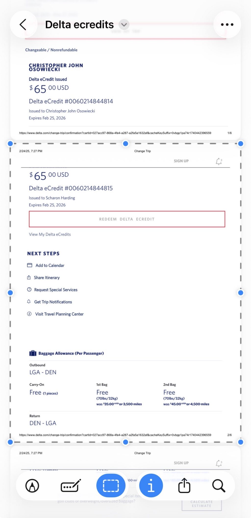 Preview's cropping tool in use.