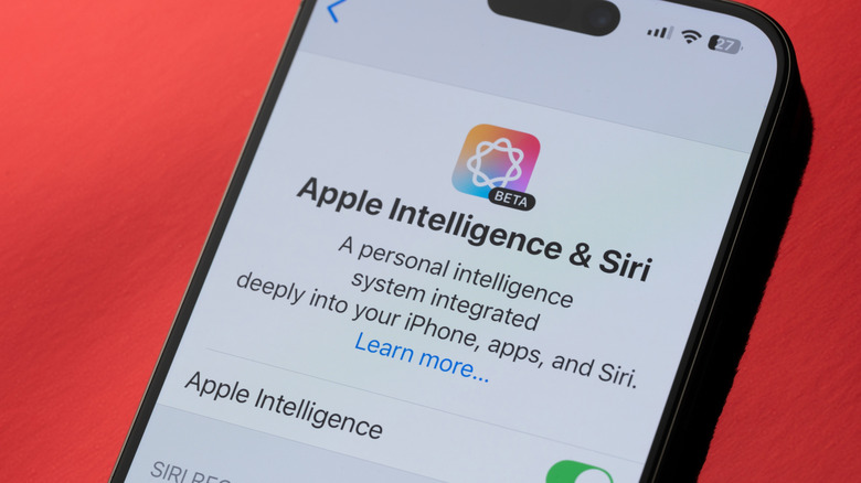 iPhone showing Apple intelligence and siri settings toggled on